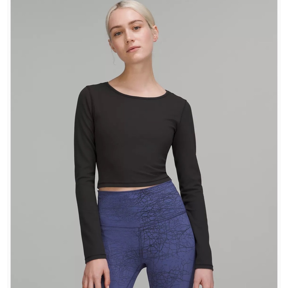 Brand new Lululemon wunder train crop long sleeved shirt.